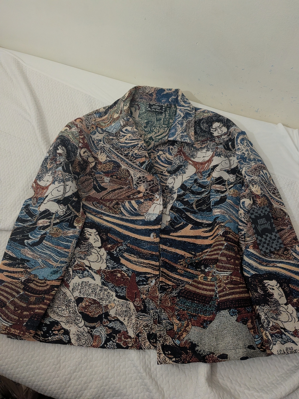 Rebel Vengeance Japanese Tapestry Shirt Large Brand New
